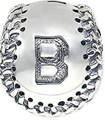 Baseball Softball Ball Sterling Silver Bead Charm - Bolenvi Pandora Disney Chamilia Cartier Tiffany Charm Bead Bracelet Jewelry 