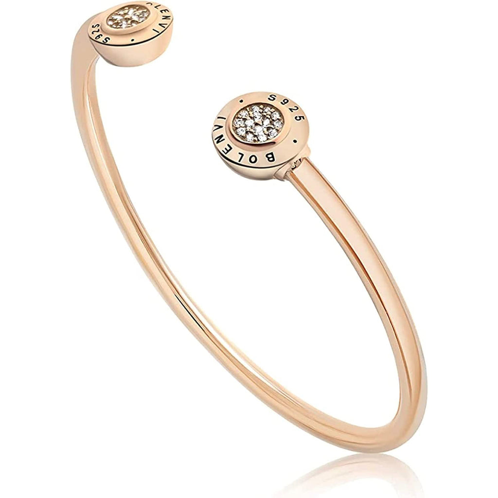 Adjustable Rose Gold Sterling Silver Bangle Layer Bead Charm Bracelet - Bolenvi Pandora Disney Chamilia Cartier Tiffany Charm Bead Bracelet Jewelry 