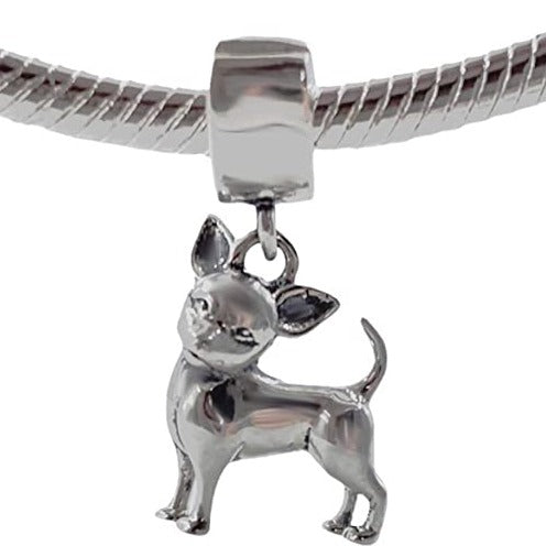 Chihuahua Mexican Dog Sterling Silver Dangle Pendant Bead Charm - Bolenvi Pandora Disney Chamilia Jewelry 