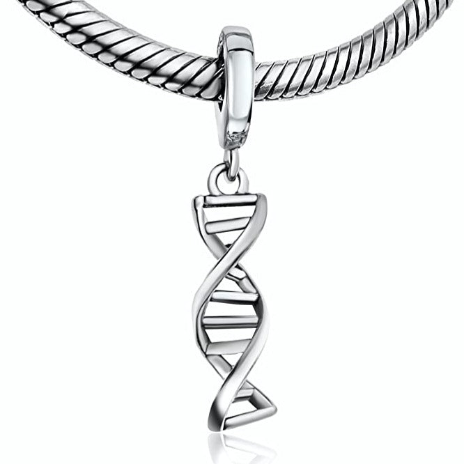 DNA Biology Medical Lab Sterling Silver Dangle Pendant Bead Charm - Bolenvi Pandora Disney Chamilia Jewelry 