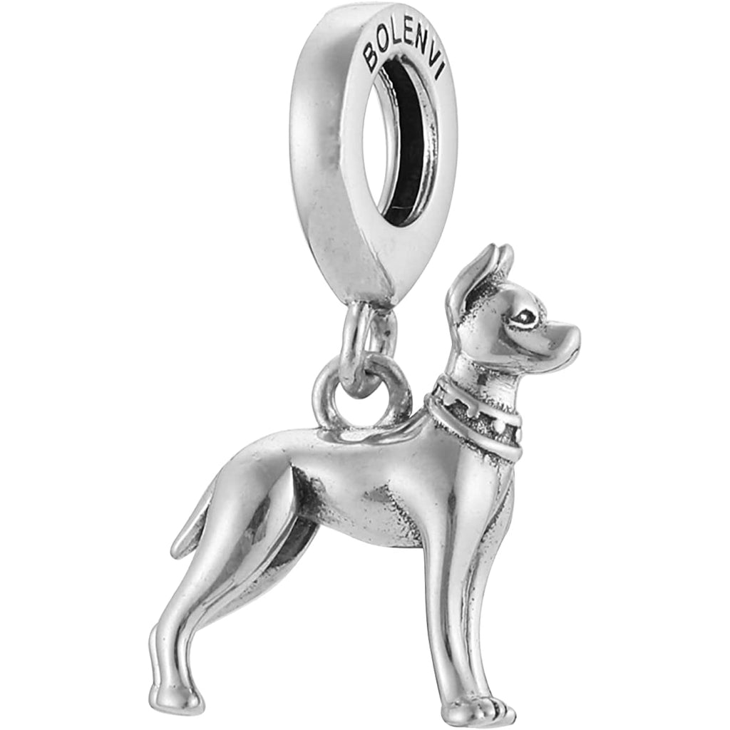 Great Dane Dog Breed Sterling Silver Dangle Pendant Bead Charm - Bolenvi Pandora Disney Chamilia Jewelry 