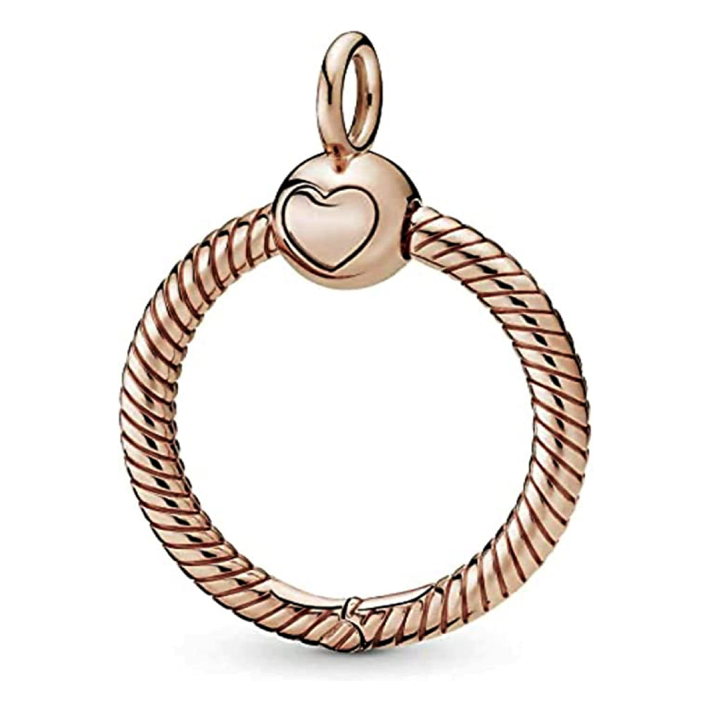 Rose Gold Moments O Charm Bead Pendant Carrier for Necklaces - Bolenvi Pandora Disney Chamilia Jewelry 