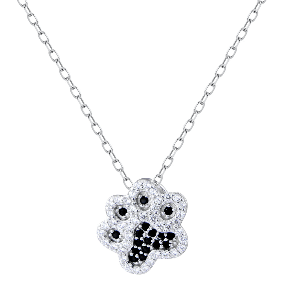 Crystal Pave Puppy Paw Dog Love Necklace - Bolenvi Pandora Disney Chamilia Jewelry 