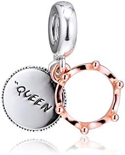 925 Sterling Silver Charms Beads Pendants for Pandora Bracelets & Necklaces Etc (Queen Crown Princess)… - Bolenvi Pandora Disney Chamilia Cartier Tiffany Charm Bead Bracelet Jewelry 