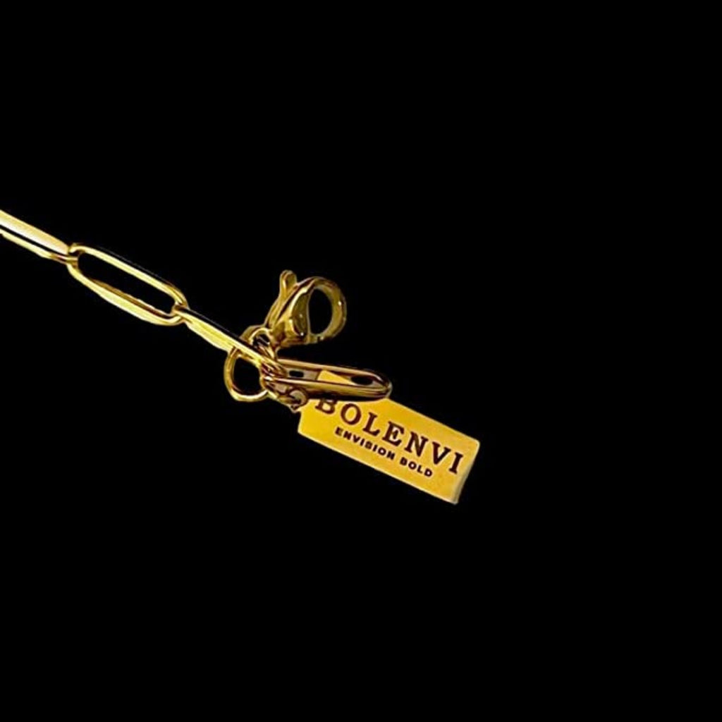 Golden Chunky Clip Clasp Paperclip Link Chain Charm Necklace - Bolenvi Pandora Disney Chamilia Cartier Tiffany Charm Bead Bracelet Jewelry 