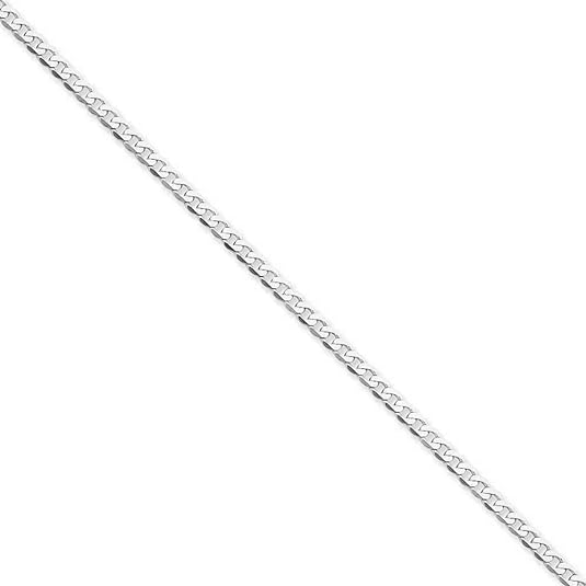 JQJN New Bolenvi Cuban Link Necklace Chain, 18k Gold Plated over Stainless Steel For Men & Women, 3mm Width, Length 14"+2" (Silver) - Bolenvi Pandora Disney Chamilia Cartier Tiffany Charm Bead Bracelet Jewelry 