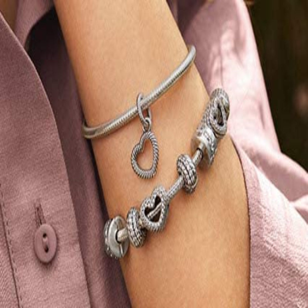 Adjustable 3mm Lobster Clasp Snake Chain Sterling Silver Bead Charm Bracelet - Bolenvi Pandora Disney Chamilia Cartier Tiffany Charm Bead Bracelet Jewelry 