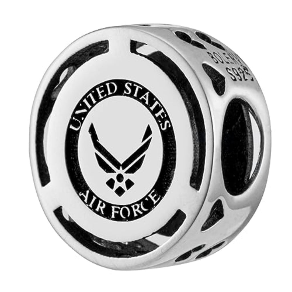 U.S. Air Force Bead Charm - Bolenvi Pandora Disney Chamilia Cartier Tiffany Charm Bead Bracelet Jewelry 