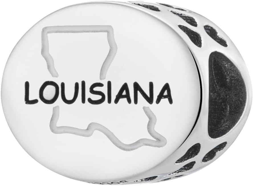 Louisiana State Bead Charm - Bolenvi Pandora Disney Chamilia Cartier Tiffany Charm Bead Bracelet Jewelry 