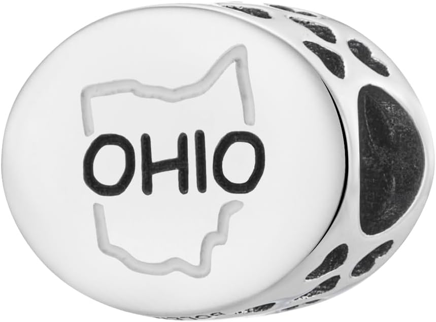 Ohio State Bead Charm - Bolenvi Pandora Disney Chamilia Cartier Tiffany Charm Bead Bracelet Jewelry 