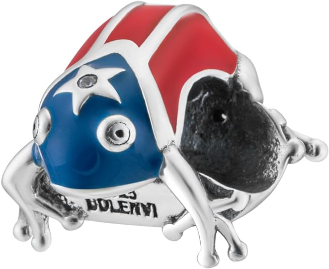Puerto Rico Flag Coqui Frog Bead Charm - Bolenvi Pandora Disney Chamilia Cartier Tiffany Charm Bead Bracelet Jewelry 