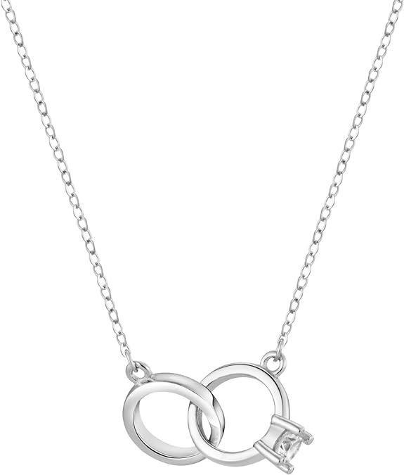 His & Her Wedding Rings Necklace - Bolenvi Pandora Disney Chamilia Cartier Tiffany Charm Bead Bracelet Jewelry 