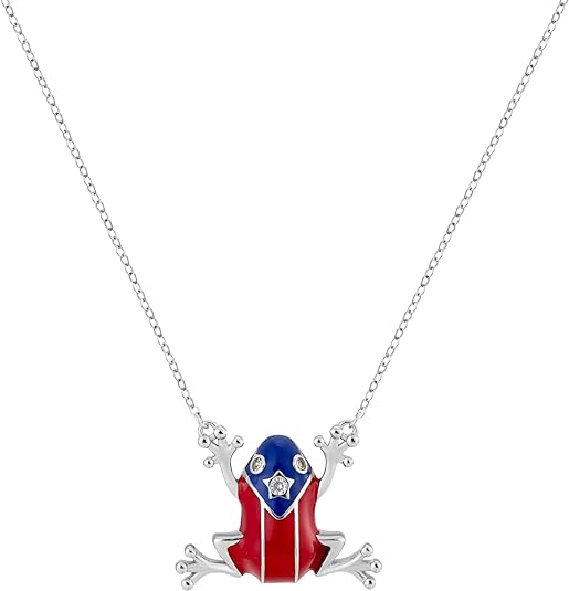 Puerto Rico Flag Coqui Frog Adjustable Size Necklace - Bolenvi Pandora Disney Chamilia Cartier Tiffany Charm Bead Bracelet Jewelry 