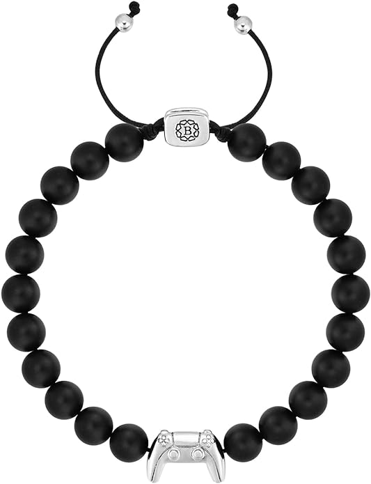 Adjustable Gamer Controller Black Matte Beaded Charm Bracelet - Bolenvi Pandora Disney Chamilia Cartier Tiffany Charm Bead Bracelet Jewelry 