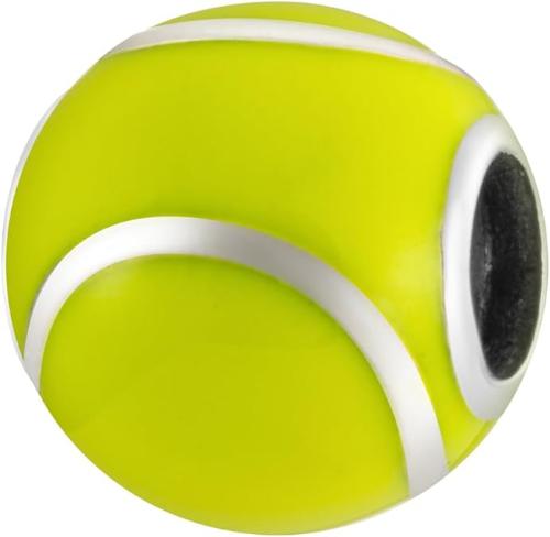 Tennis Ball Bead Charm - Bolenvi Pandora Disney Chamilia Cartier Tiffany Charm Bead Bracelet Jewelry 