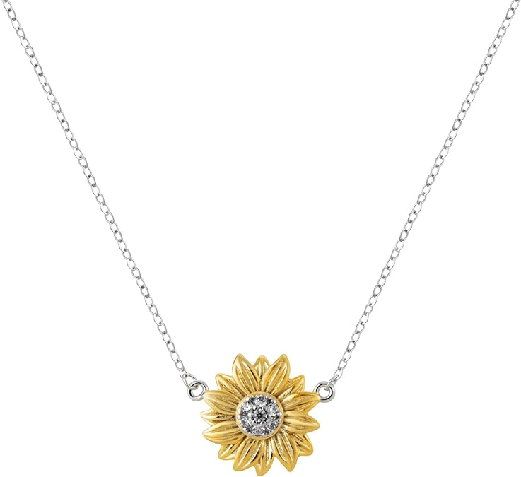 Golden Sunflower Necklace - Bolenvi Pandora Disney Chamilia Cartier Tiffany Charm Bead Bracelet Jewelry 