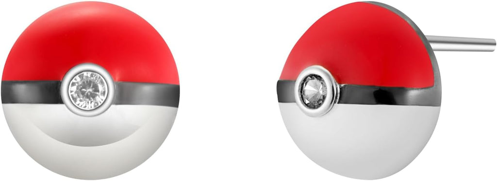 Pokeball Earrings Studs - Bolenvi Pandora Disney Chamilia Cartier Tiffany Charm Bead Bracelet Jewelry 