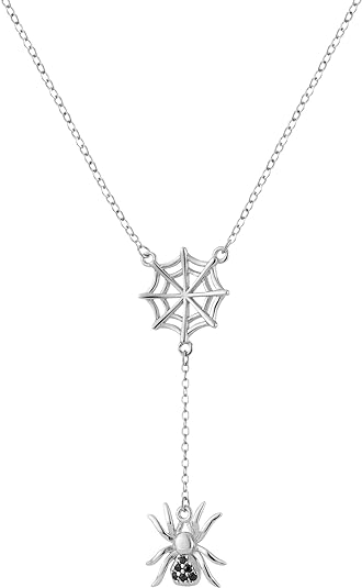 Spider Dangling Web Necklace - Bolenvi Pandora Disney Chamilia Cartier Tiffany Charm Bead Bracelet Jewelry 