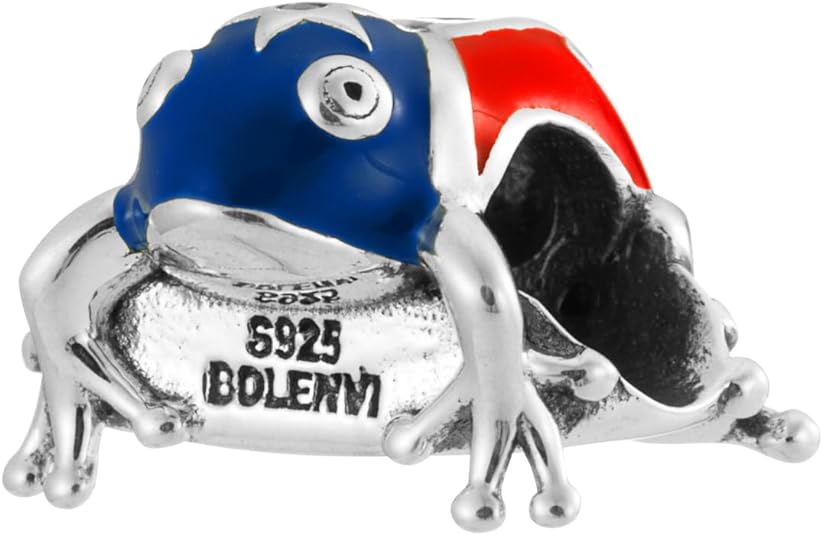 Puerto Rico Flag Coqui Frog Bead Charm - Bolenvi Pandora Disney Chamilia Cartier Tiffany Charm Bead Bracelet Jewelry 