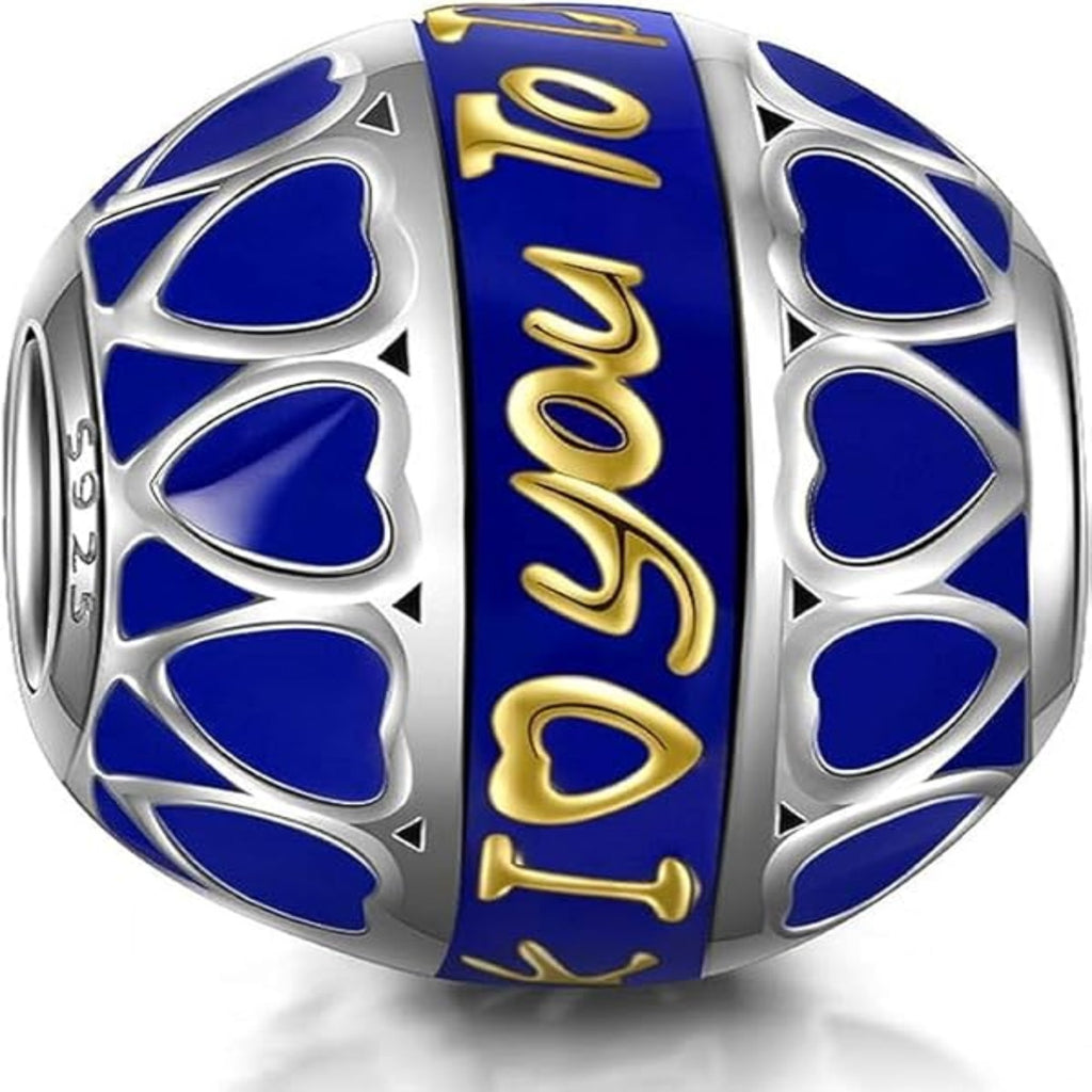 I Love You To The Moon And Back Bead Charm - Bolenvi Pandora Disney Chamilia Cartier Tiffany Charm Bead Bracelet Jewelry 