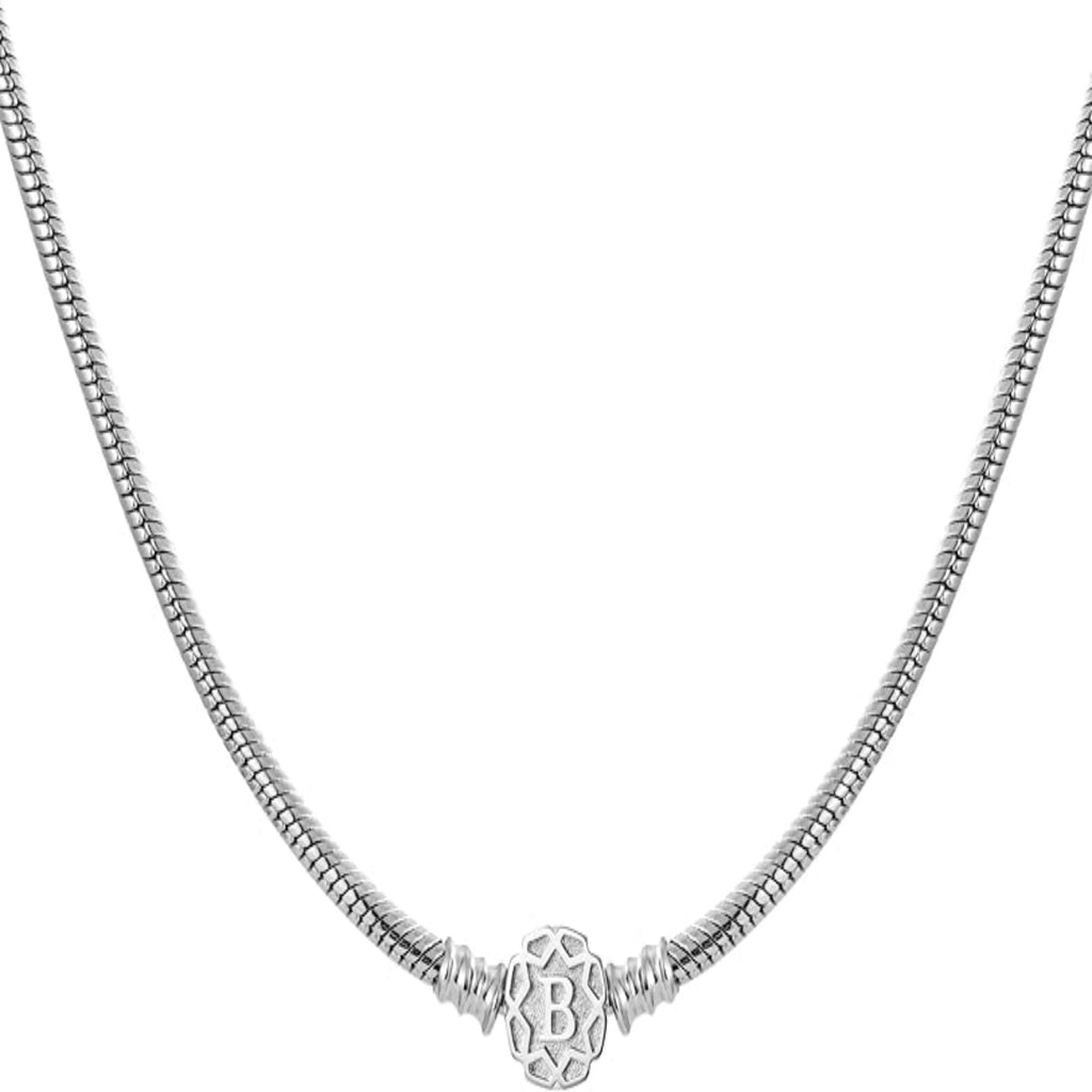 Bolenvi Clasp 3mm European Snake Chain Charm Bead Pendant Necklace Jewelry Fits Pandora & Similiar Charms (20inch, Silver)… - Bolenvi Pandora Disney Chamilia Cartier Tiffany Charm Bead Bracelet Jewelry 