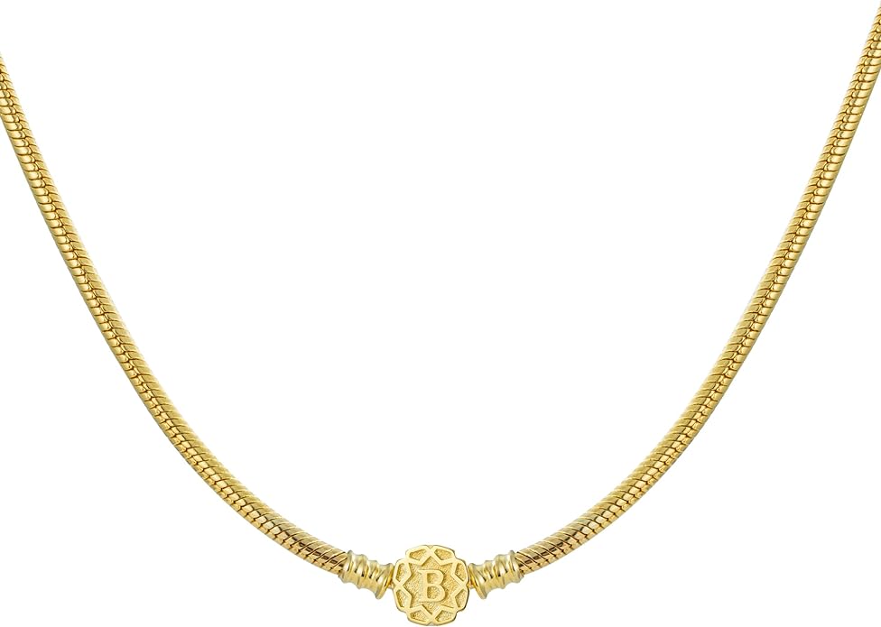 3mm Snake Chain Charm Bead Pendant Necklace - Bolenvi Pandora Disney Chamilia Cartier Tiffany Charm Bead Bracelet Jewelry 