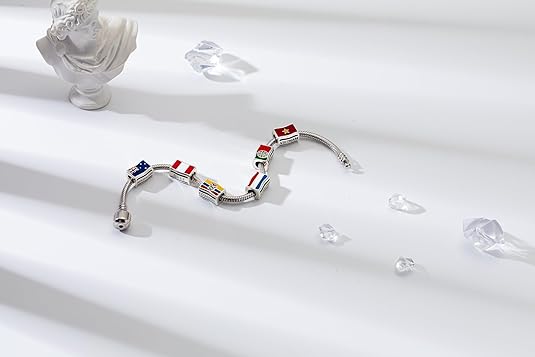 New Zealand Flag Bead Charm - Bolenvi Pandora Disney Chamilia Cartier Tiffany Charm Bead Bracelet Jewelry 