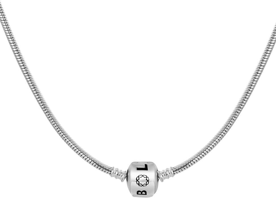 Barrel Clasp 3mm Snake Chain Charm Bead Pendant Necklace - Bolenvi Pandora Disney Chamilia Cartier Tiffany Charm Bead Bracelet Jewelry 