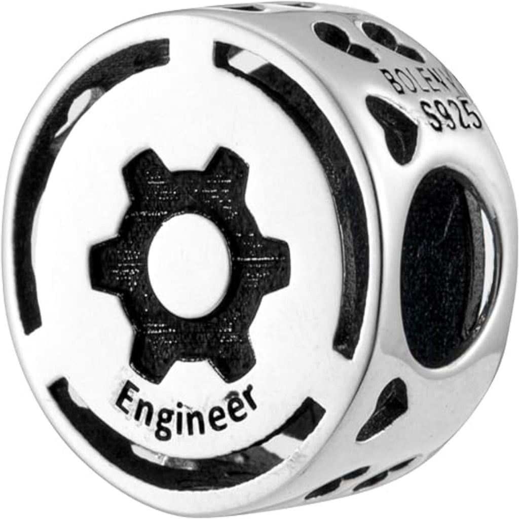 Engineer Silver Bead Charm - Bolenvi Pandora Disney Chamilia Cartier Tiffany Charm Bead Bracelet Jewelry 