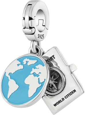 Travel Plane Globe Bead Charm - Bolenvi Pandora Disney Chamilia Cartier Tiffany Charm Bead Bracelet Jewelry 