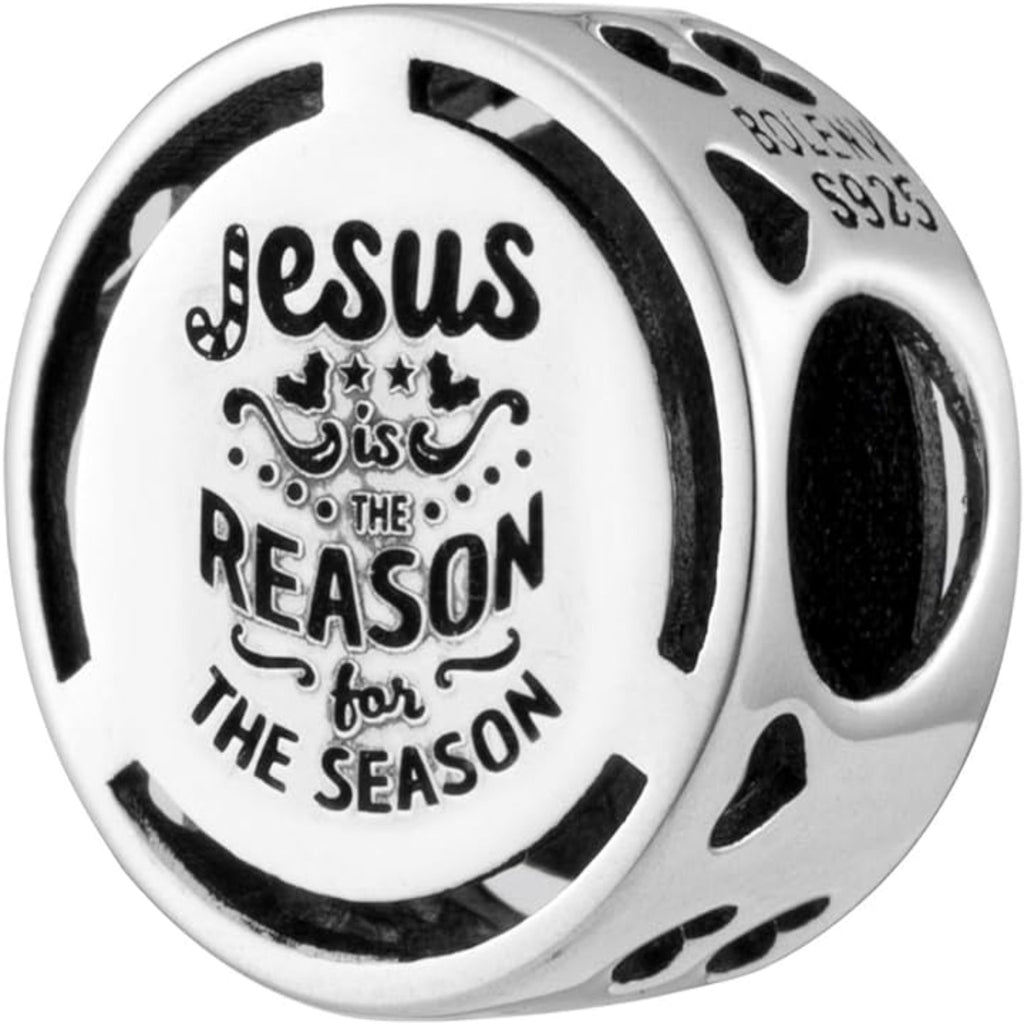 Jesus is the Reason Christmas Bead Charm - Bolenvi Pandora Disney Chamilia Cartier Tiffany Charm Bead Bracelet Jewelry 