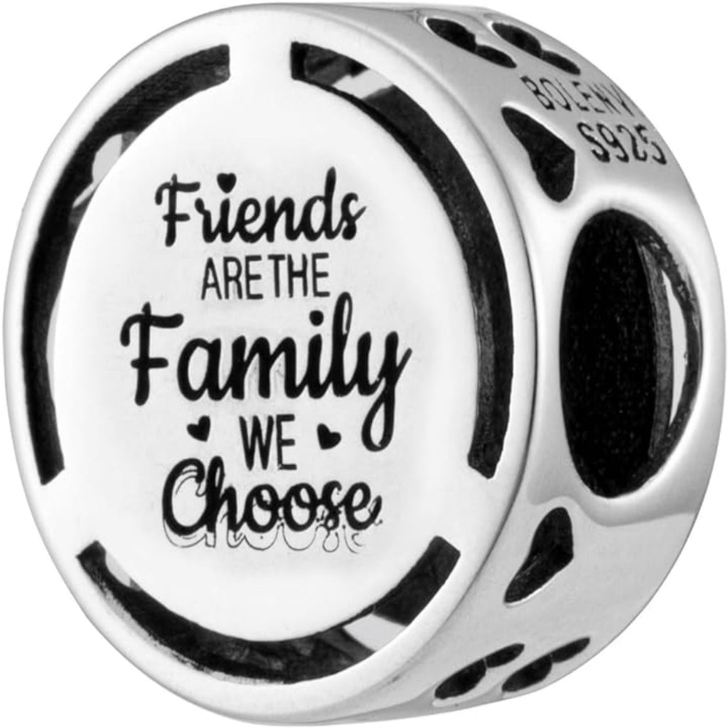 Friends Are Family We Choose Bead Charm - Bolenvi Pandora Disney Chamilia Cartier Tiffany Charm Bead Bracelet Jewelry 