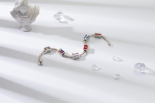Philippines Flag Bead Charm - Bolenvi Pandora Disney Chamilia Cartier Tiffany Charm Bead Bracelet Jewelry 