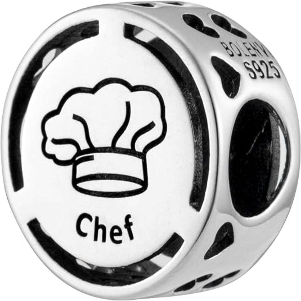 Cooking Chef Hat Bead Charm - Bolenvi Pandora Disney Chamilia Cartier Tiffany Charm Bead Bracelet Jewelry 