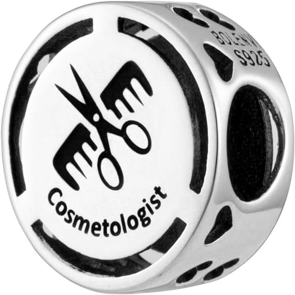 Cosmetologist Bead Charm - Bolenvi Pandora Disney Chamilia Cartier Tiffany Charm Bead Bracelet Jewelry 