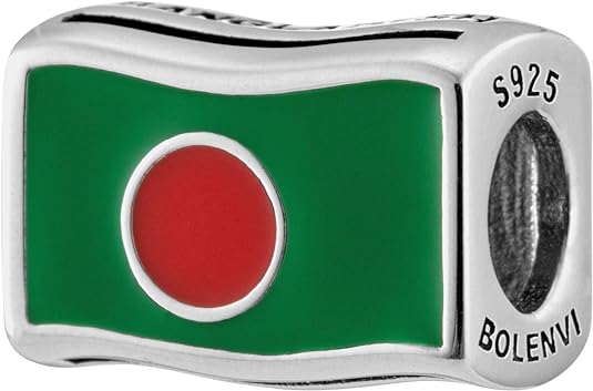 Bangladesh Flag Bead Charm - Bolenvi Pandora Disney Chamilia Cartier Tiffany Charm Bead Bracelet Jewelry 