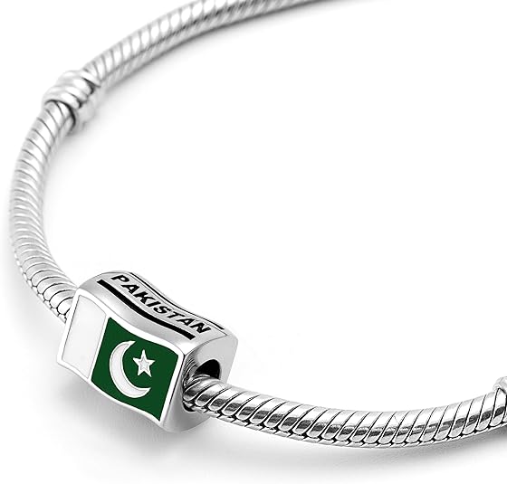 Pakistan Flag Bead Charm - Bolenvi Pandora Disney Chamilia Cartier Tiffany Charm Bead Bracelet Jewelry 