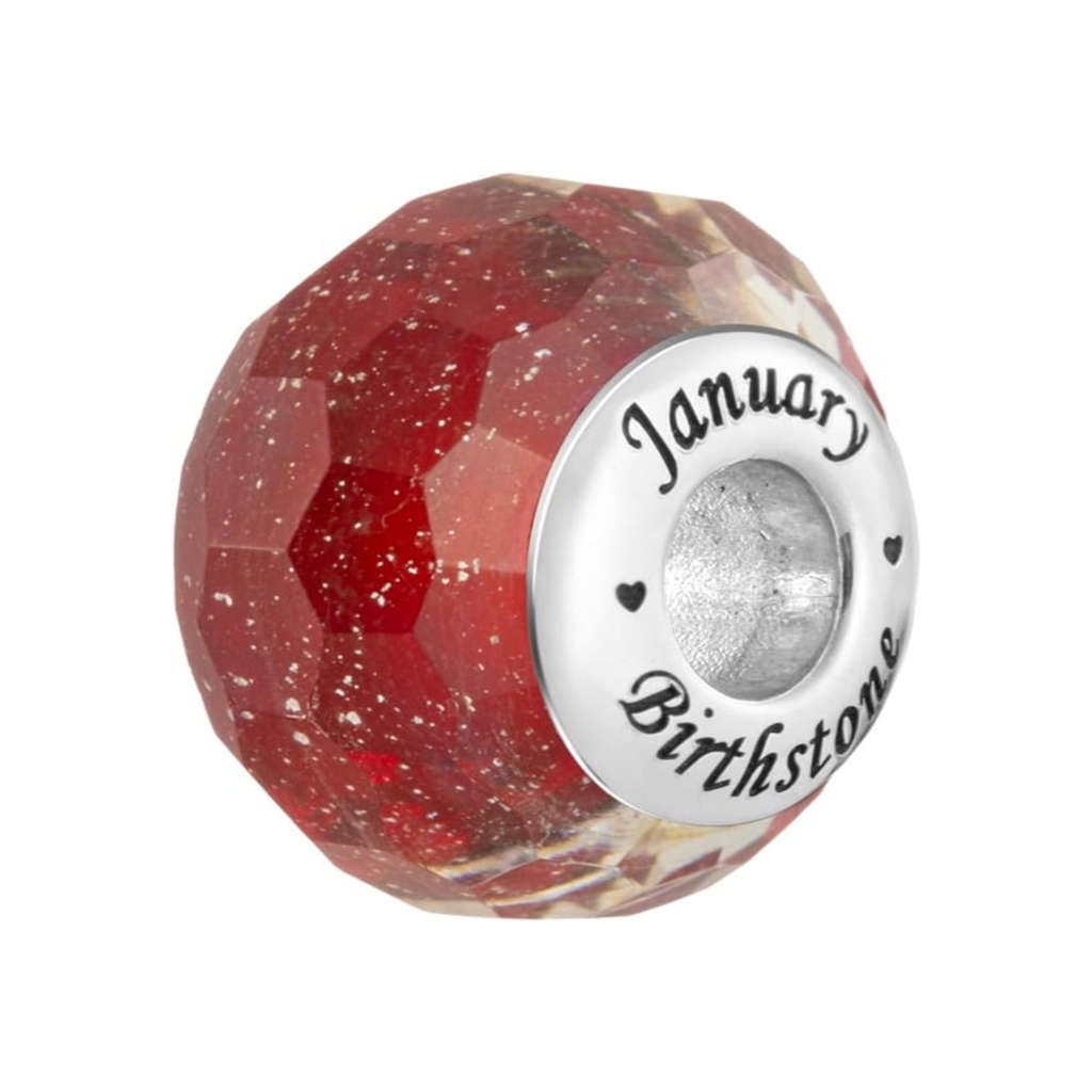 Birthstone Crystal Murano Charm Beads - Bolenvi Pandora Disney Chamilia Cartier Tiffany Charm Bead Bracelet Jewelry 