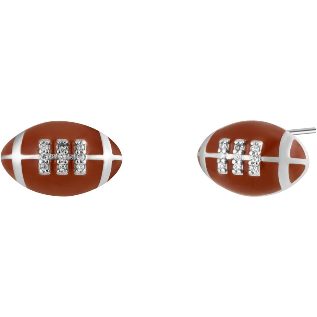 2D Football Stud Earrings Jewelry with Enamel - Bolenvi Pandora Disney Chamilia Cartier Tiffany Charm Bead Bracelet Jewelry 