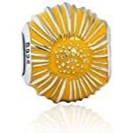 Yellow Sunflower Ball Bead Charm - Bolenvi Pandora Disney Chamilia Cartier Tiffany Charm Bead Bracelet Jewelry 