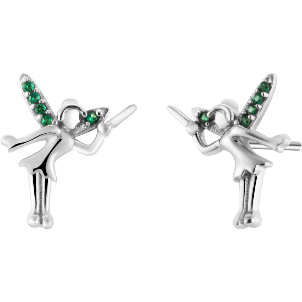 Tinkerbell Fairy Stud Earrings - Bolenvi Pandora Disney Chamilia Cartier Tiffany Charm Bead Bracelet Jewelry 