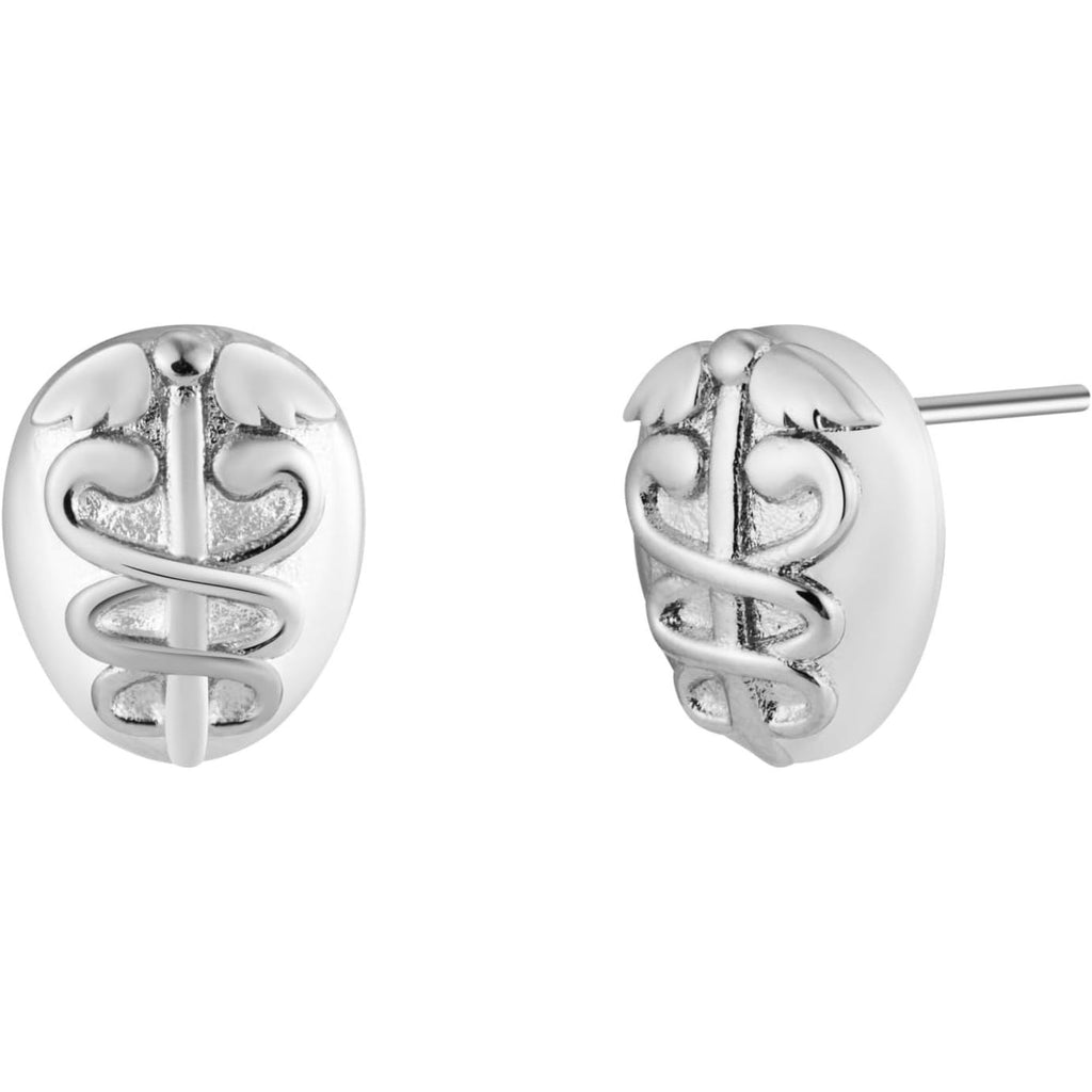Medical Symbol Caduceus Stud Earrings - Bolenvi Pandora Disney Chamilia Cartier Tiffany Charm Bead Bracelet Jewelry 