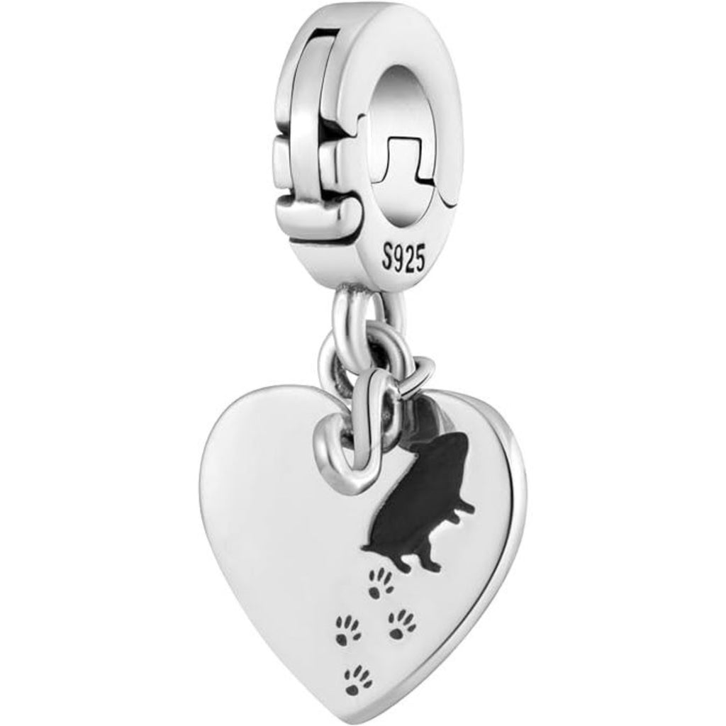 Always in My Heart Heart Open Clasp Clip On Pendant (Hamster Footprints Heart Infinity)… - Bolenvi Pandora Disney Chamilia Cartier Tiffany Charm Bead Bracelet Jewelry 