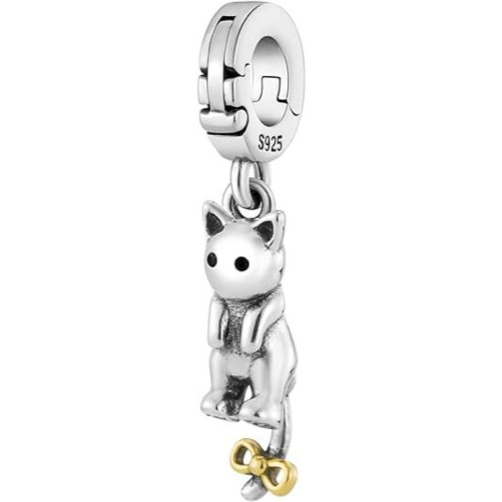 3D Cat Dangle Pendant Bead Charm - Bolenvi Pandora Disney Chamilia Cartier Tiffany Charm Bead Bracelet Jewelry 