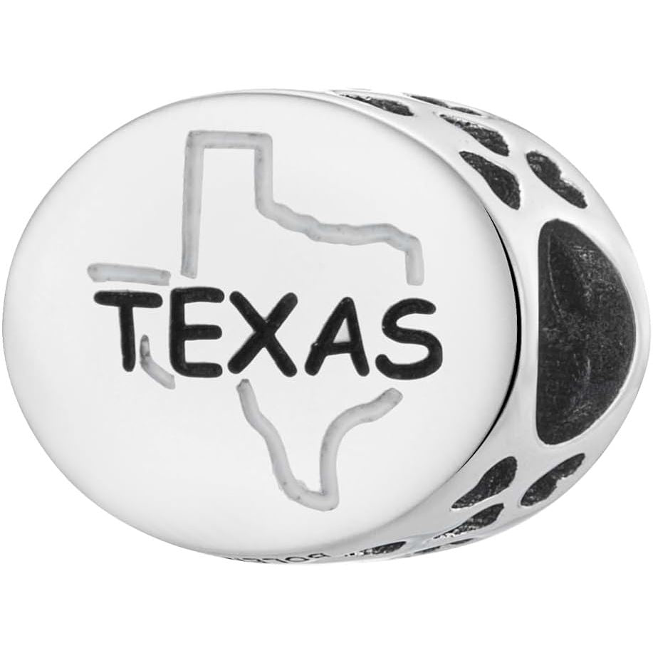 Texas Texan Bead Charm - Bolenvi Pandora Disney Chamilia Cartier Tiffany Charm Bead Bracelet Jewelry 