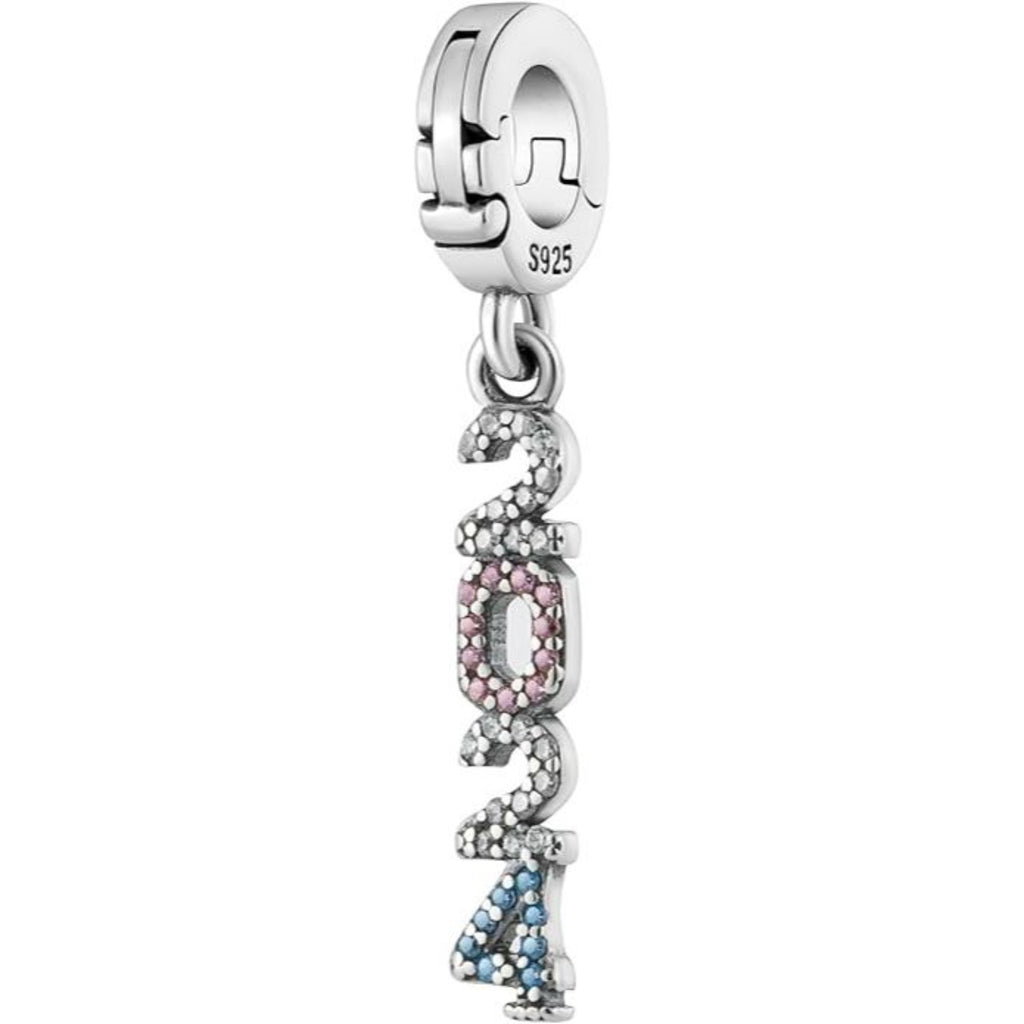 2024 New Years Pendant Silver Bead Charm - Bolenvi Pandora Disney Chamilia Cartier Tiffany Charm Bead Bracelet Jewelry 