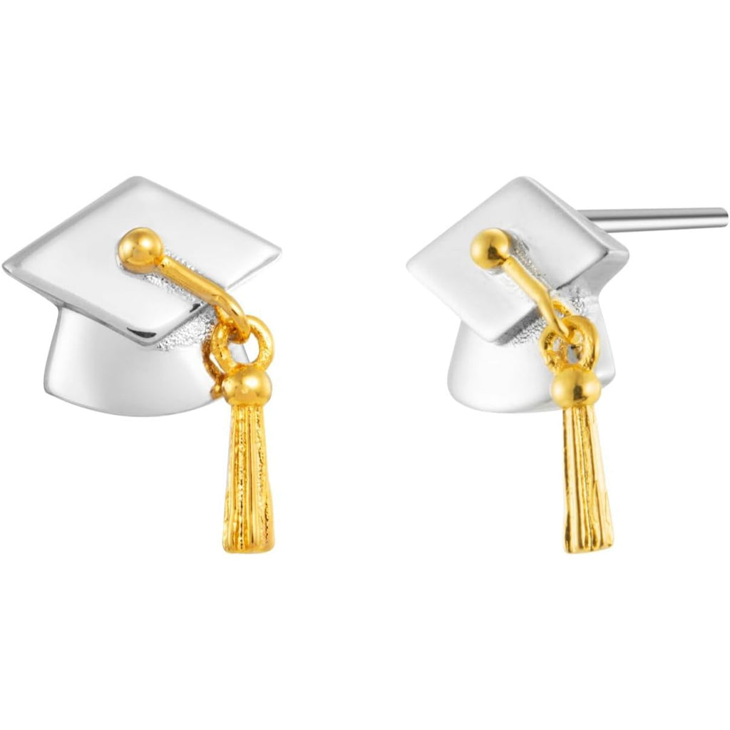 Graduation Cap Earrings Studs - Bolenvi Pandora Disney Chamilia Cartier Tiffany Charm Bead Bracelet Jewelry 