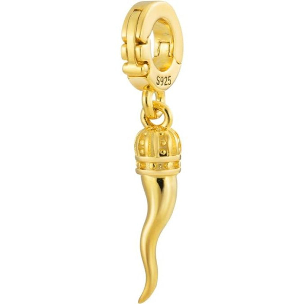 Gold Horn Italian Pendant Bead Charm - Bolenvi Pandora Disney Chamilia Cartier Tiffany Charm Bead Bracelet Jewelry 