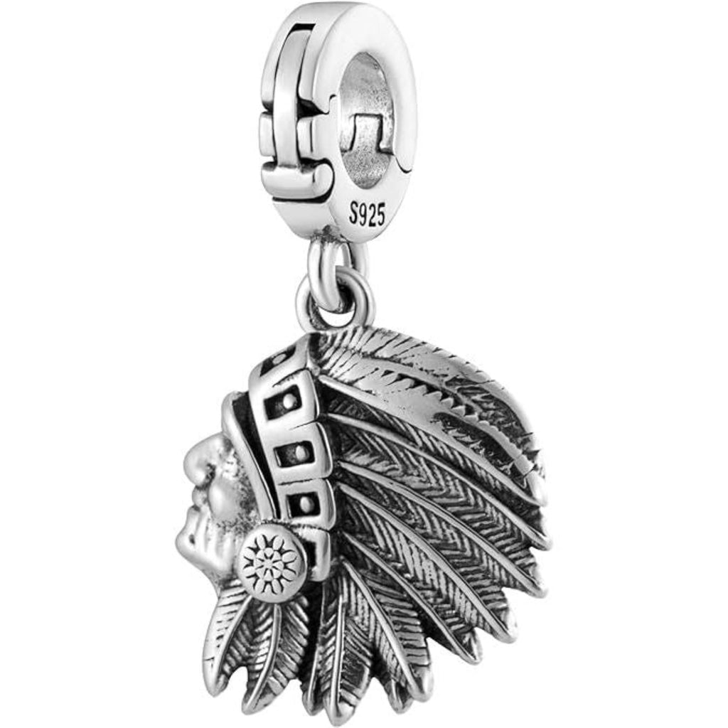 Native American Bead Charm - Bolenvi Pandora Disney Chamilia Cartier Tiffany Charm Bead Bracelet Jewelry 