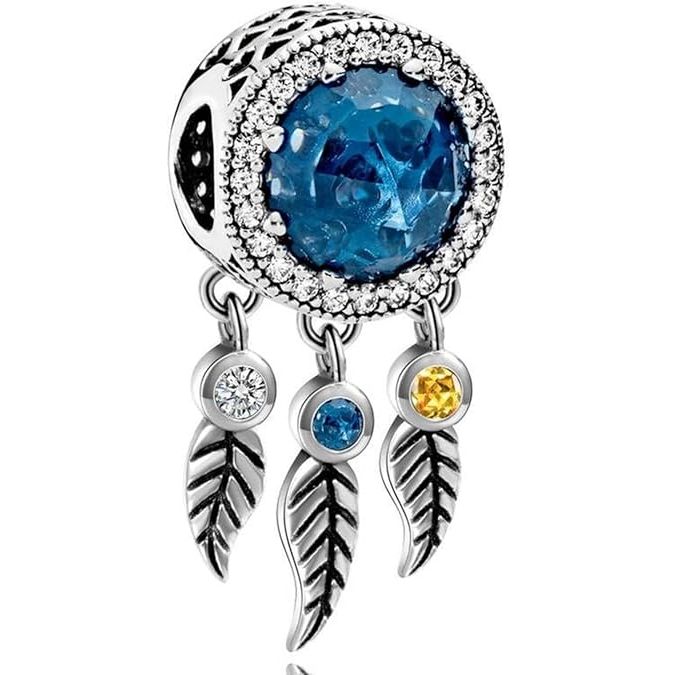 Sapphire Dreamcatcher Protection Silver Charms Beads Pendants - Bolenvi Pandora Disney Chamilia Cartier Tiffany Charm Bead Bracelet Jewelry 